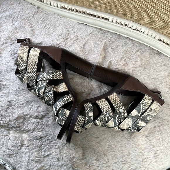 Dolce Vita | Noree Faux Snake Skin Caged Heel Peep Toe Sandals - Picture 9 of 16